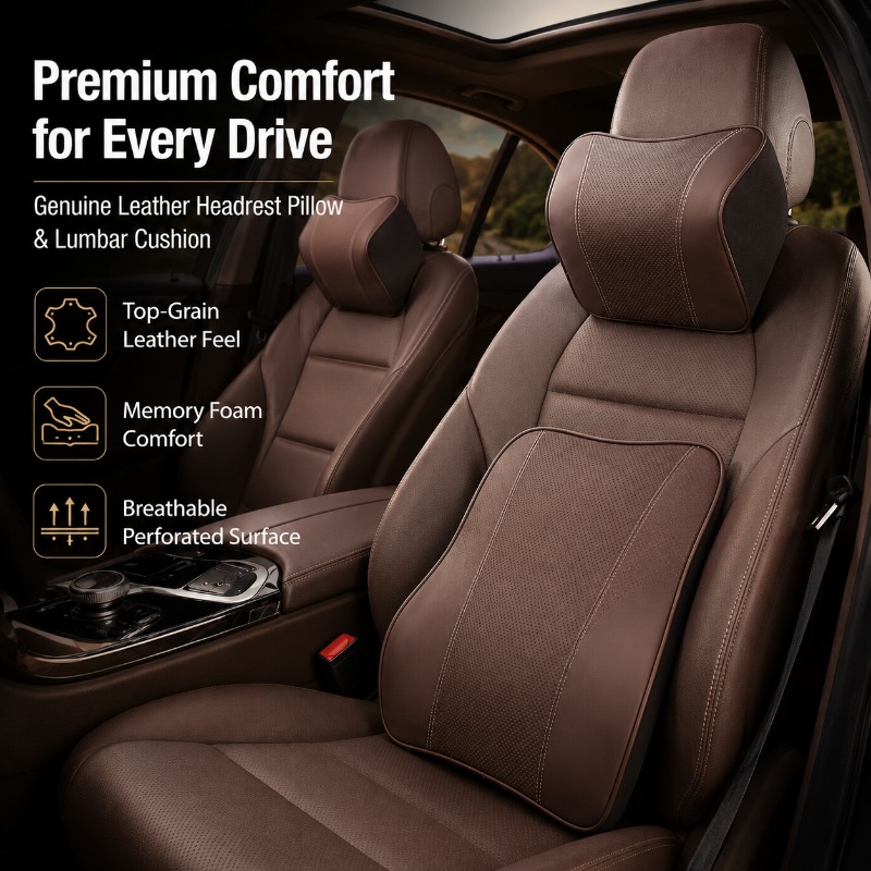 Memory Foam Car Neck Pillow Lumbar Support - 메모리폼 차량용 목베개 요추 지지 쿠션
