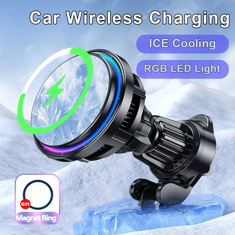 Wireless Car Charger Mount Fast Charging - 아이스 쿨링 마그네틱 무선 자동차 충전