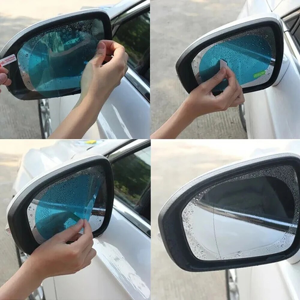 Anti Glare Car Rearview Mirror Film - 2개입 범용 안티포그 안티글레어 방수 자동차